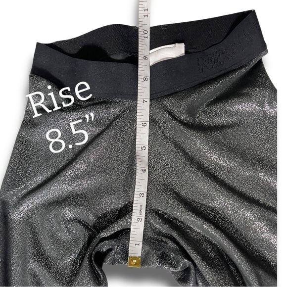 𝅺sparkling Nike 27” Running Leggings Tights Black / Silver Size Extra Small - Picture 7 of 12